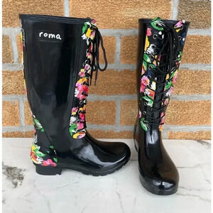 Sadie Robertson Roma tall floral lace boots 7